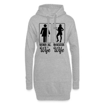 Fußball Fußballer Geschenk Fußball Frauen - Hoodie-Kleid - Grau meliert - Vorne