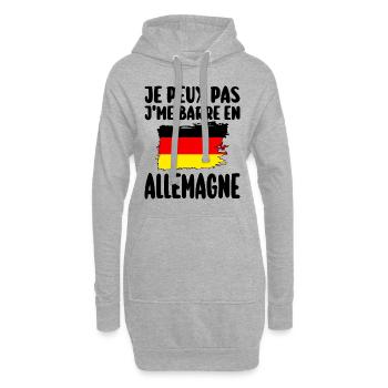 J'Me Barre En Allemagne Voyage Cadeau - Sweat-shirt à capuche long Femme - gris chiné - Devant