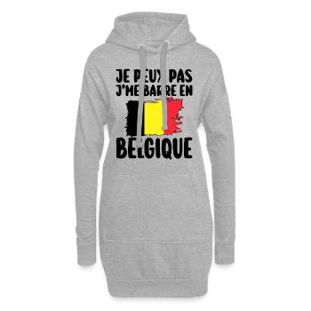 J'Me Barre En Belgique Voyage Cadeau - Sweat-shirt à capuche long Femme - gris chiné - Devant