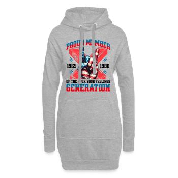 Rock USA Humor Generation X - Hoodie-Kleid - Grau meliert - Vorne