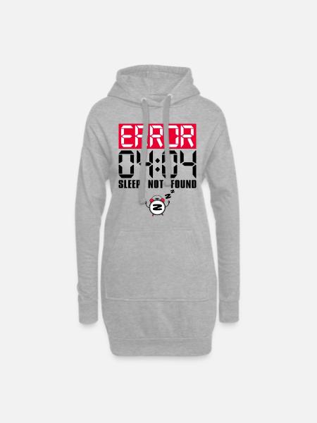 Humour Error 04 04 Sommeil Insomnie - Sweat-shirt à capuche long Femme - gris chiné