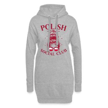Mère Social Club Maman Polonaise - Sweat-shirt à capuche long Femme - gris chiné - Devant