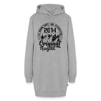 2014 août Original : 10 Ans cadeau Anniversaire - Sweat-shirt à capuche long Femme - gris chiné - Devant