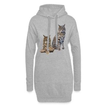 Lynx - Sweat-shirt à capuche long Femme - gris chiné - Devant