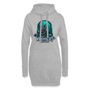 Halloween Kürbis Horror - Hoodie-Kleid - Grau meliert - Vorne