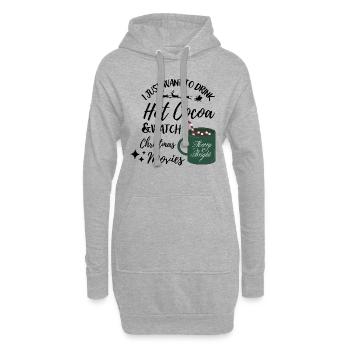 Ich will nur heißen Kakao & Weihnachtsfilm schauen - Hoodie-Kleid - Grau meliert - Vorne