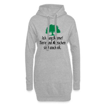 J’aime les arbres I Drôles De Cool Proverbes I nature forêt - Sweat-shirt à capuche long Femme - gris chiné - Devant