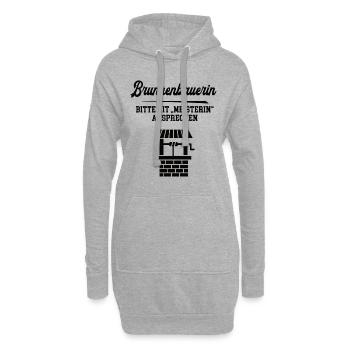 Brunnenbauerin Meister Prüfung Abschluß Brunnenbau - Hoodie-Kleid - Grau meliert - Vorne
