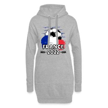 Frankreich France 2022 Fußball - Hoodie-Kleid - Grau meliert - Vorne