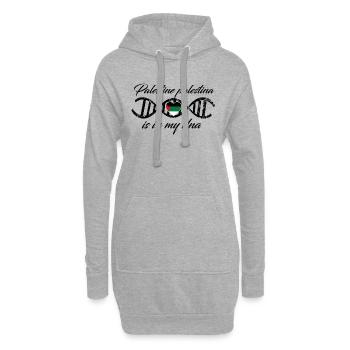 love my dns dna land Palestine country palestina - Sweat-shirt à capuche long Femme - gris chiné - Devant