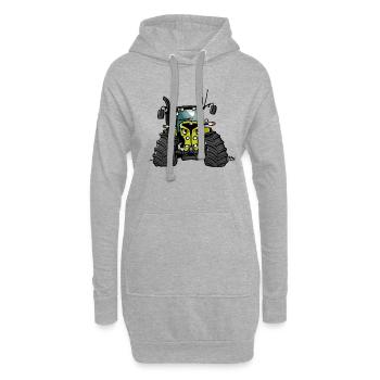 0300 tracteur vert clair - Sweat-shirt à capuche long Femme - gris chiné - Devant