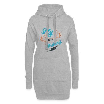 Fliegenfischen Angelliebhaber Vatertag Geschenk - Hoodie-Kleid - Grau meliert - Vorne