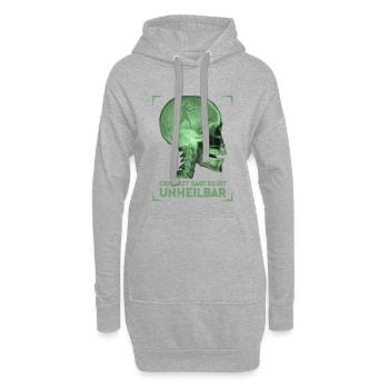 Boxen Sport Boxer Lustiger Spruch - Hoodie-Kleid - Grau meliert - Vorne