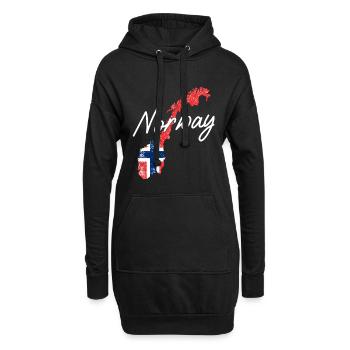 Pays Drapeau Norvège - Sweat-shirt à capuche long Femme - noir - Devant