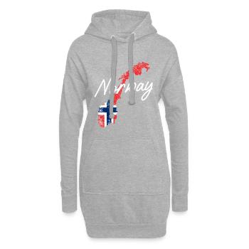 Pays Drapeau Norvège - Sweat-shirt à capuche long Femme - gris chiné - Devant
