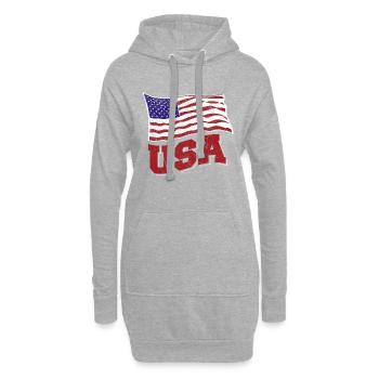 Amerika USA - Hoodie-Kleid - Grau meliert - Vorne
