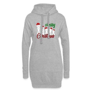 Weihnachtsgeschenk Schach Geschenkidee - Hoodie-Kleid - Grau meliert - Vorne