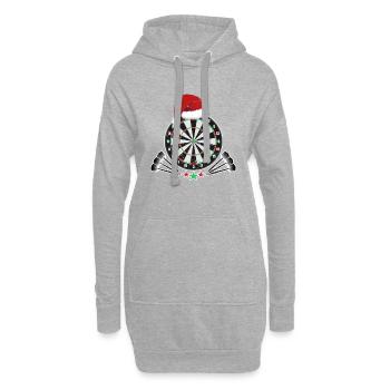 Weihnachten Dart Darts Geschenk - Hoodie-Kleid - Grau meliert - Vorne