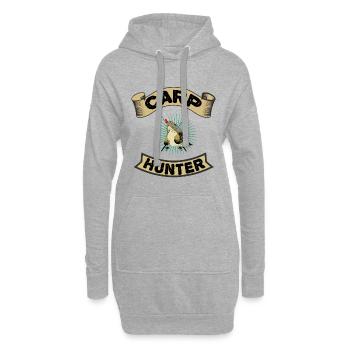 Karpfen Angeln Karpfenangler Geschenk CARP-HUNTER - Hoodie-Kleid - Grau meliert - Vorne