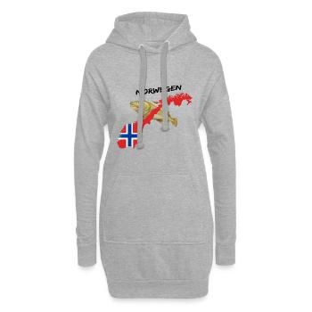norvège dorsch carte de chasseur de cabillaud cadeau - Sweat-shirt à capuche long Femme - gris chiné - Devant