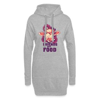 Cadeau de mode de vie sain Vegan Vegan Veganism - Sweat-shirt à capuche long Femme - gris chiné - Devant