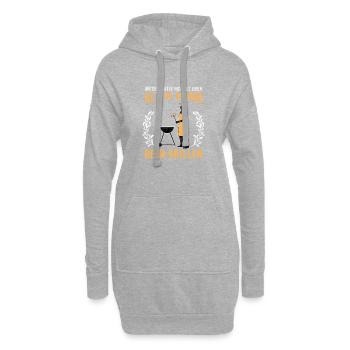 Unterschätze Niemals Einen Alten Mann Beim Grillen - Hoodie-Kleid - Grau meliert - Vorne