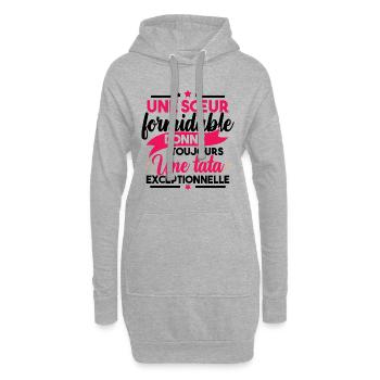 Une sœur formidable donne une tata exceptionnelle - Sweat-shirt à capuche long Femme - gris chiné - Devant