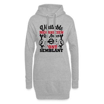 Véritable mécanicien les autres font semblant - Sweat-shirt à capuche long Femme - gris chiné - Devant