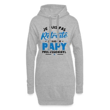 Je suis Pas Retraité je suis un Papy Professionnel - Sweat-shirt à capuche long Femme - gris chiné - Devant