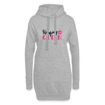 Reine du Shopping - Sweat-shirt à capuche long Femme - gris chiné - Devant