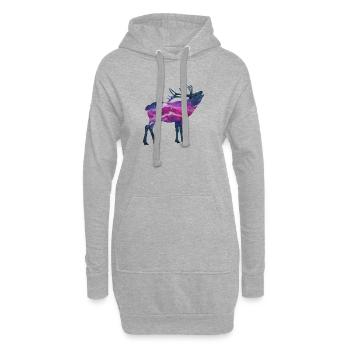 Space Hirsch - Hoodie-Kleid - Grau meliert - Vorne