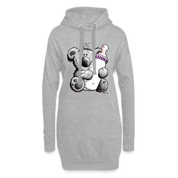 Bébé koala - Sweat-shirt à capuche long Femme - gris chiné - Devant