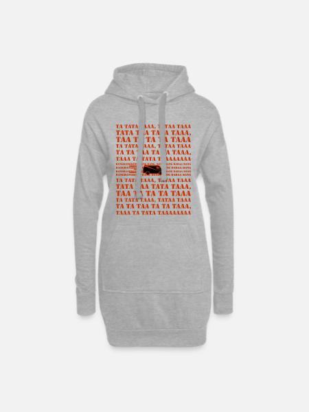Berühmte TV-Serie der 80er Jahre - Team A mit Van - Hoodie-Kleid - Grau meliert
