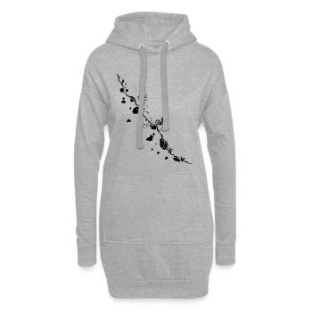 VTT, descente, vélo, pente, descente, - Sweat-shirt à capuche long Femme - gris chiné - Devant