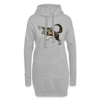 Crazy Wolf Cora - Hoodie-Kleid - Grau meliert - Vorne