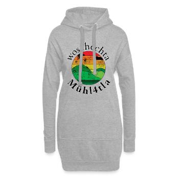 woschechta Mühl4tla-waschechter Mühl4tler, Dialekt - Hoodie-Kleid - Grau meliert - Vorne