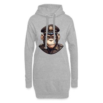 Chimpanzé de la police - Sweat-shirt à capuche long Femme - gris chiné - Devant