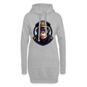 Police des singes - Sweat-shirt à capuche long Femme - gris chiné - Devant