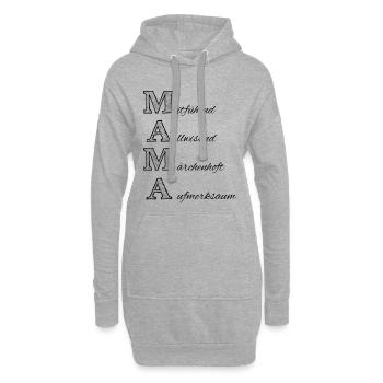 Mama, Dialekt, beste Mama, Muttertag - Hoodie-Kleid - Grau meliert - Vorne