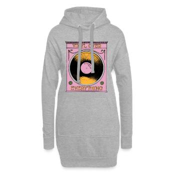 Le vinyle avant tout - Sweat-shirt à capuche long Femme - gris chiné - Devant