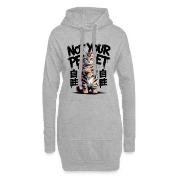 Pas votre chat de compagnie - Sweat-shirt à capuche long Femme - gris chiné - Devant