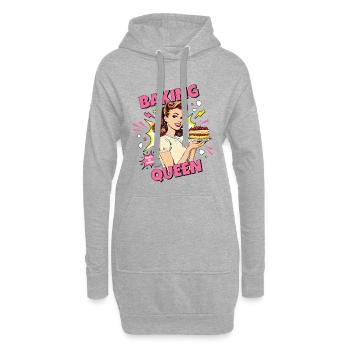 Cuisson Gâteau Cuisson Reine Cuisson Fée Boulanger Pop Art - Sweat-shirt à capuche long Femme - gris chiné - Devant
