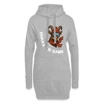 Hurra die Gams – Lustiger Après-Ski & Hütten Spruc - Hoodie-Kleid - Grau meliert - Vorne