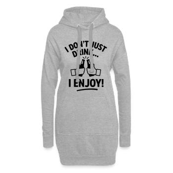 Je ne bois pas seulement, j’aime la bière amusante - Sweat-shirt à capuche long Femme - gris chiné - Devant