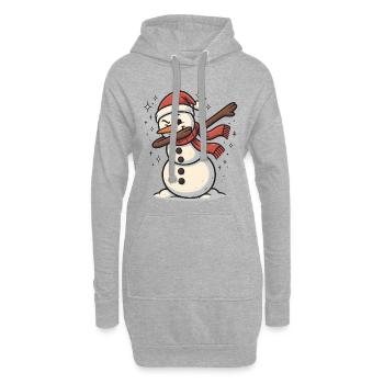 Dabbender Schneemann Dab Winter - Hoodie-Kleid - Grau meliert - Vorne
