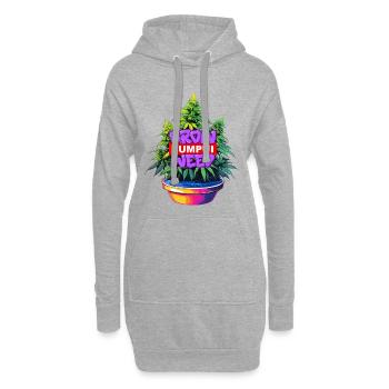 Grow Pumpui Weed - Hoodie-Kleid - Grau meliert - Vorne