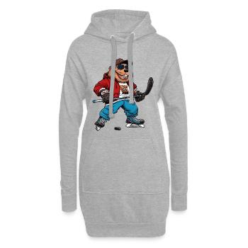 Hockey sur glace des Beavers - Sweat-shirt à capuche long Femme - gris chiné - Devant