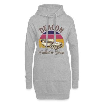 Diacre religieux de l’Église appelé à servir - Sweat-shirt à capuche long Femme - gris chiné - Devant