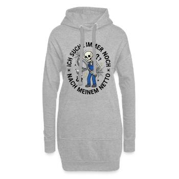 Ich_Suche_Immer_Noch_Nach_Meinem_Netto - Hoodie-Kleid - Grau meliert - Vorne