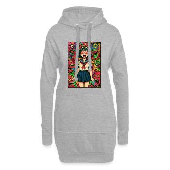 Monstre Night Sailor Girl - Sweat-shirt à capuche long Femme - gris chiné - Devant